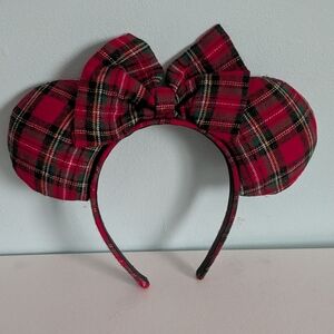 Plaid Minne Mouse Ears, Christmas Disney Ears